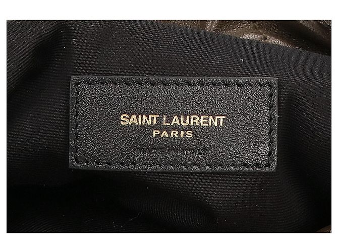 Bolsa de Ombro Yves Saint Laurent em Pele de Cordeiro Khaki - vista 7