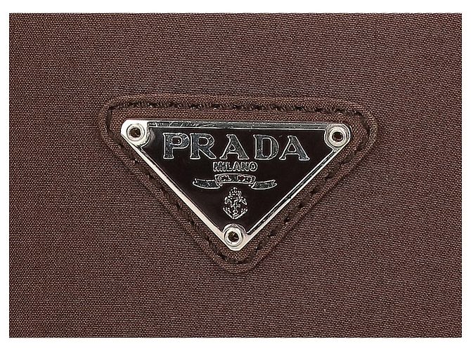 Mini borsa a mano Prada in raso con coulisse e placca Triangle - vista 7