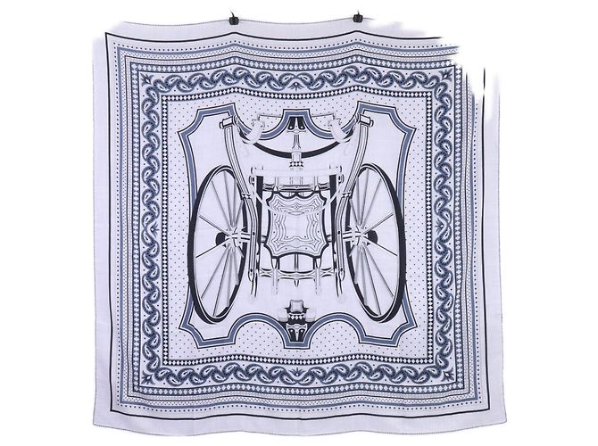Hermès Sciarpa in seta e cashmere Hermes Les Roues de Phaeton - vista 2