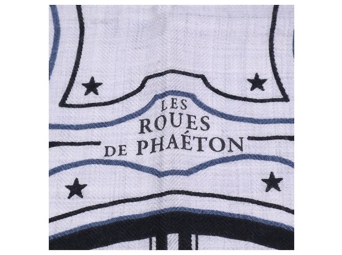 Hermès Sciarpa in seta e cashmere Hermes Les Roues de Phaeton - vista 4