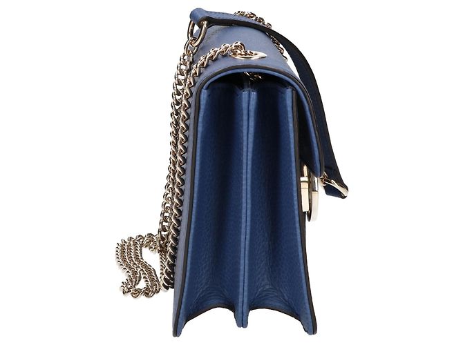 Gucci 510304 Bolsa de Ombro em Couro de Bezerro Grão com Corrente Interlocking G - vista 4