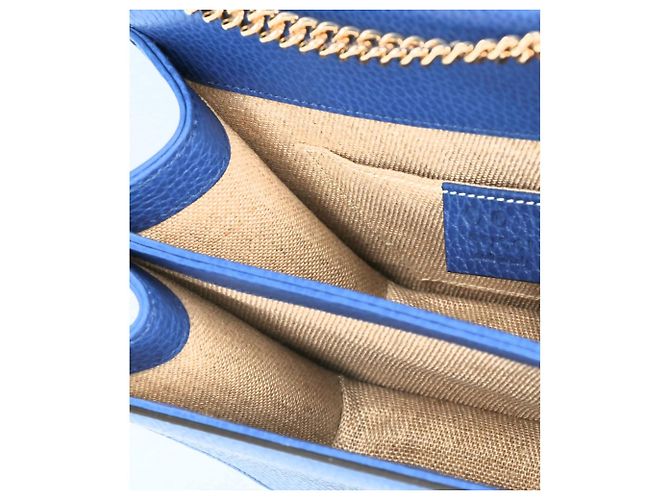 Gucci 510304 Bolsa de Ombro em Couro de Bezerro Grão com Corrente Interlocking G - vista 7