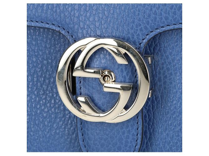 Gucci 510304 Bolsa de Ombro em Couro de Bezerro Grão com Corrente Interlocking G - vista 8