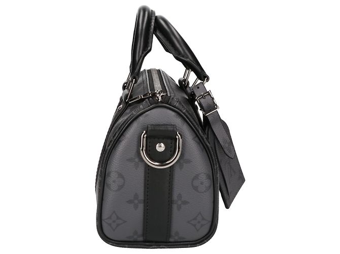 Borsa Louis Vuitton Monogram Eclipse Keepall Bandoulière 25 - vista 4
