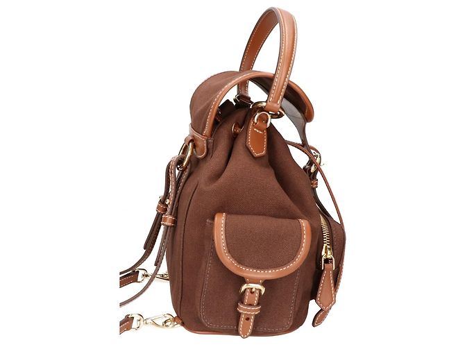 Miu Miu Canvas and Leather Backpack - view 2