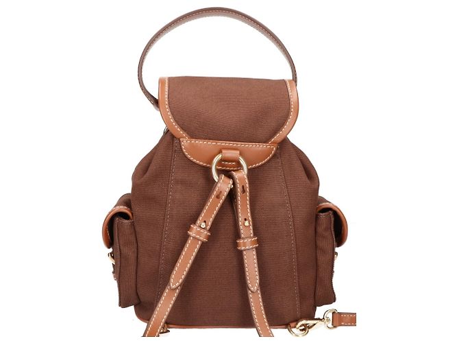 Miu Miu Canvas and Leather Backpack - view 3