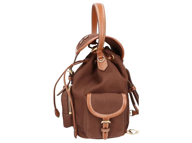Miu Miu Canvas and Leather Backpack - view 4