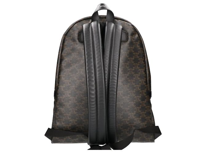 Céline Celine Triomphe Canvas x Calfskin Medium Backpack - view 3