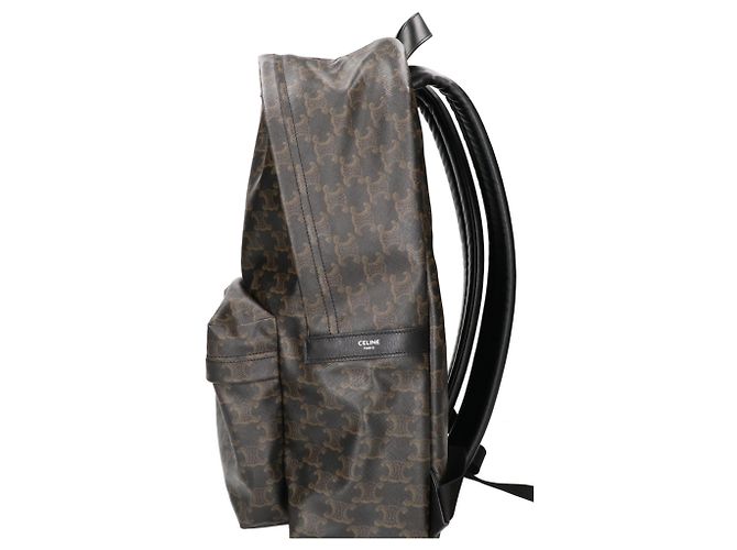 Céline Celine Triomphe Canvas x Calfskin Medium Backpack - view 4