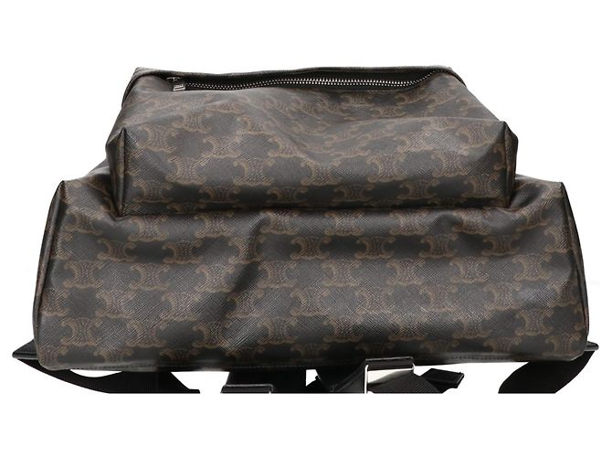 Céline Celine Triomphe Canvas x Calfskin Medium Backpack - view 5
