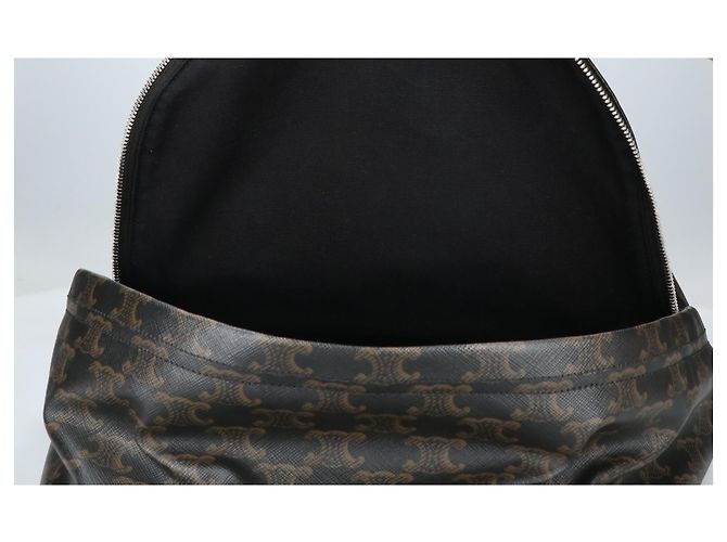 Céline Celine Triomphe Canvas x Calfskin Medium Backpack - view 6