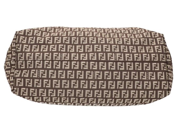 Fendi Zucchino Canvas Tote Bag mit Ledergriffen - Ansicht 6