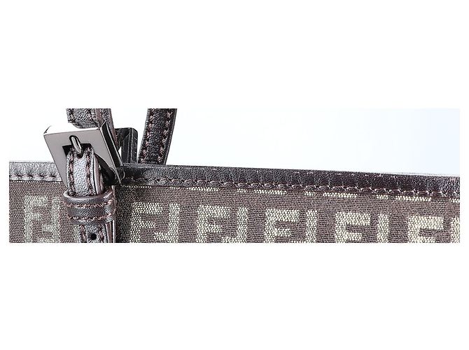 Fendi Zucchino Canvas Tote Bag mit Ledergriffen - Ansicht 9