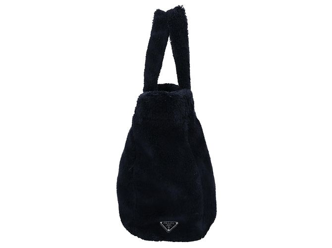 Borsa Tote Prada con logo a placchetta triangolare frontale - vista 4