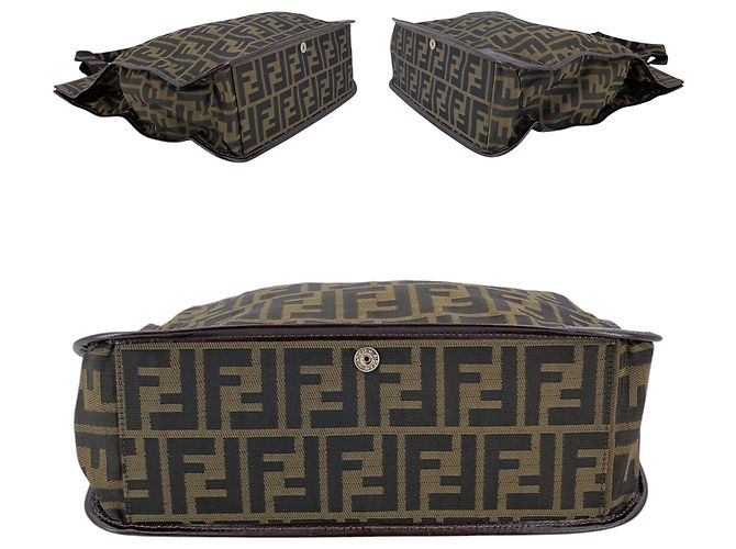 Fendi Borsa Tote Pieghevole Vintage Brown Zucca Canvas Handbag - vista 4