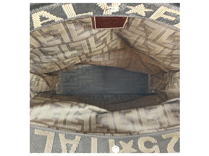 Fendi Borsa Tote Pieghevole Vintage Brown Zucca Canvas Handbag - vista 5