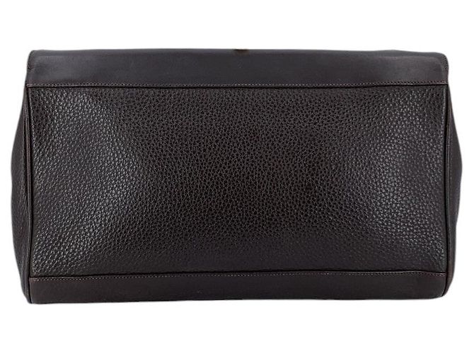 Gucci Pochette Vintage in Pelle Marrone con Intarsi Floreali - vista 3