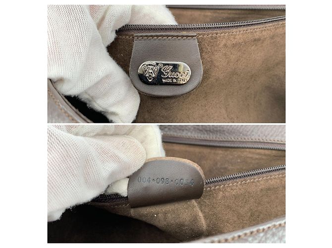 Gucci Pochette Vintage in Pelle Marrone con Intarsi Floreali - vista 6
