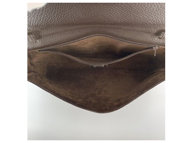 Gucci Pochette Vintage in Pelle Marrone con Intarsi Floreali - vista 8