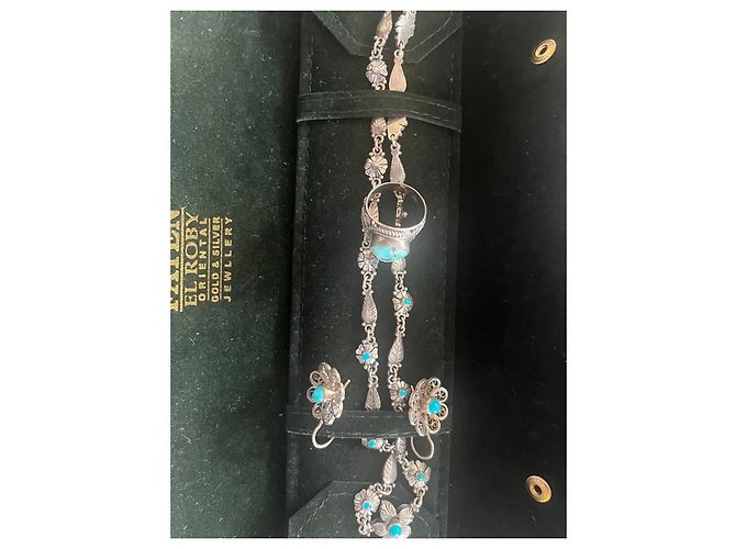 Autre Marque Set di gioielli orientali in argento e turchese Faten El Ruby - vista 2