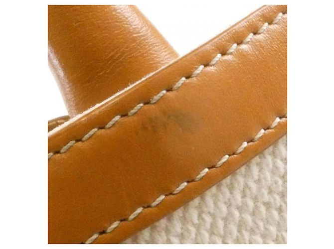 Céline Celine Mini Vertical Cabas Bolsa em lona de algodão e couro de bezerro - vista 5