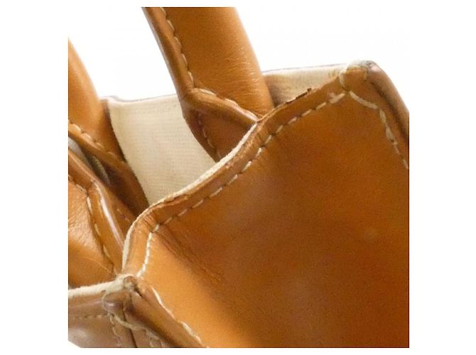 Céline Celine Mini Vertical Cabas Bolsa em lona de algodão e couro de bezerro - vista 6