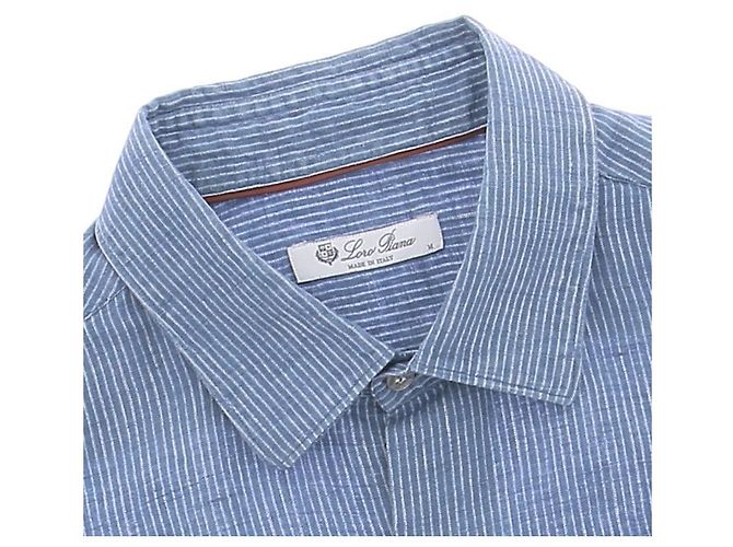 Camicia Loro Piana in lino blu - vista 5
