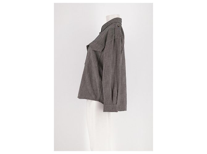 Sessun Camicia di cotone grigia - vista 3