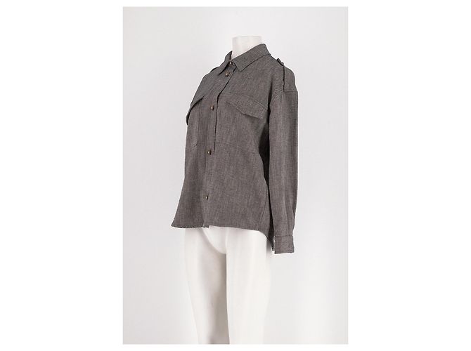Sessun Camicia di cotone grigia - vista 4