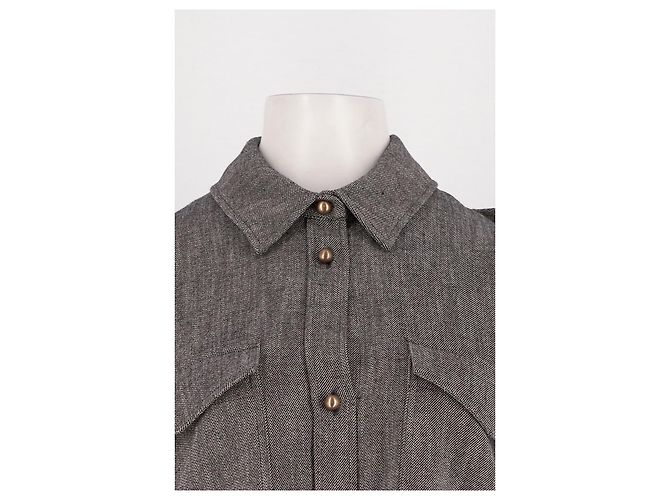 Sessun Camicia di cotone grigia - vista 5