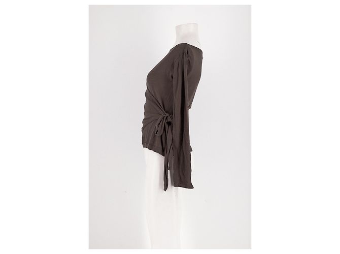 Autre Marque DAMSON MADDER Brauner Baumwollpullover Bardot Ausschnitt - Ansicht 3