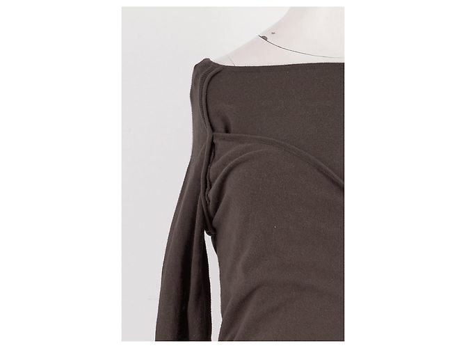 Autre Marque DAMSON MADDER Brauner Baumwollpullover Bardot Ausschnitt - Ansicht 6