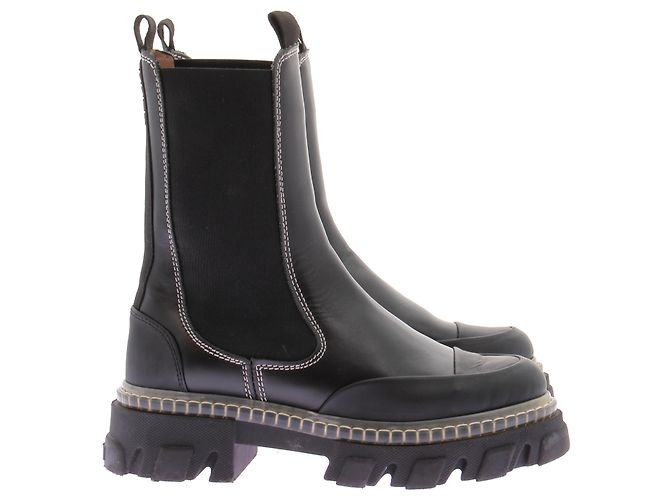 Botines Ganni de piel negra - vista 3