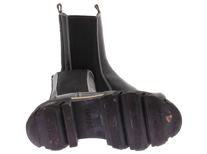 Botines Ganni de piel negra - vista 7