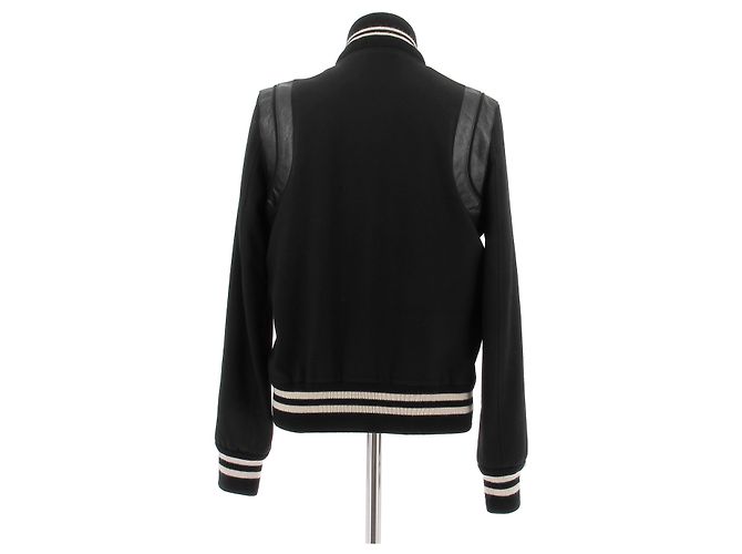 Autre Marque SAINT LAURENT Black Wool Bomber Jacket - view 2