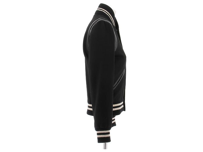 Autre Marque SAINT LAURENT Black Wool Bomber Jacket - view 3