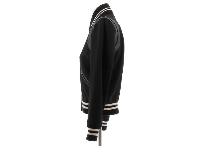 Autre Marque SAINT LAURENT Black Wool Bomber Jacket - view 4