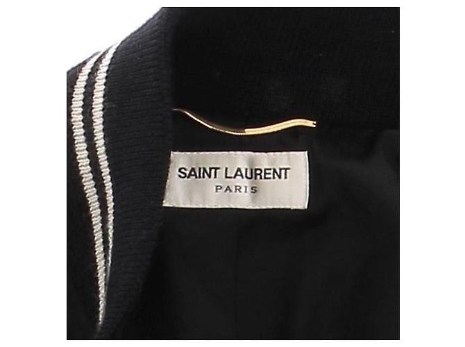 Autre Marque SAINT LAURENT Black Wool Bomber Jacket - view 7