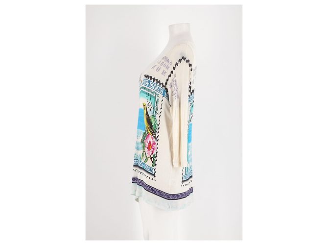 Top blanco de manga larga con cuello en V Mary Katrantzou - vista 3