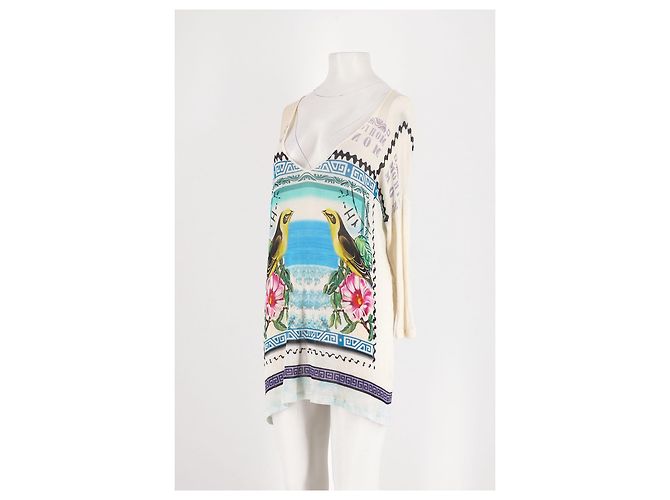 Top blanco de manga larga con cuello en V Mary Katrantzou - vista 4