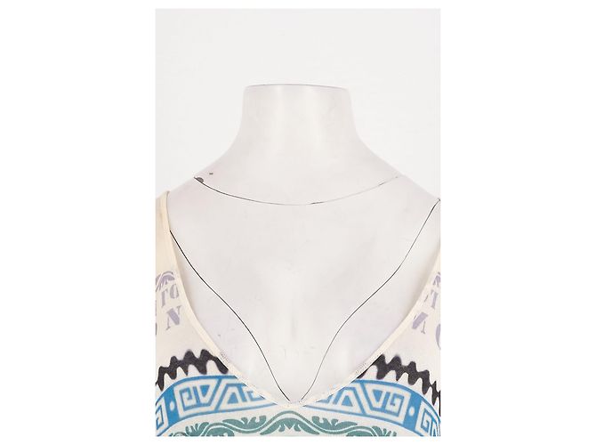 Top blanco de manga larga con cuello en V Mary Katrantzou - vista 5