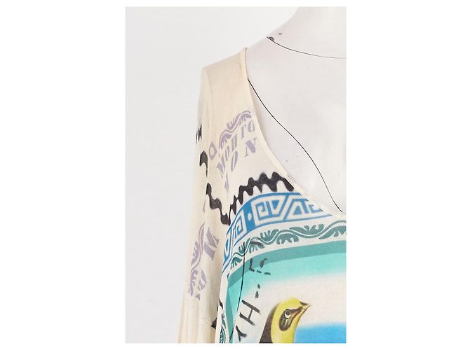 Top blanco de manga larga con cuello en V Mary Katrantzou - vista 6