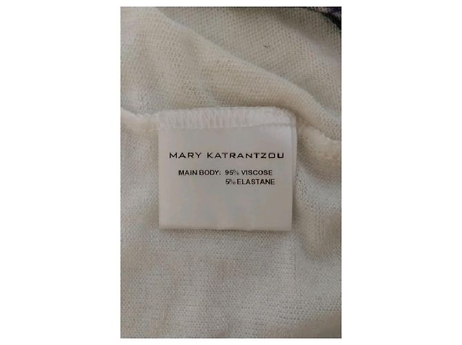 Top blanco de manga larga con cuello en V Mary Katrantzou - vista 8
