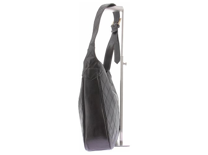 Chanel Borsa media in pelle nera con logo dorato - vista 5