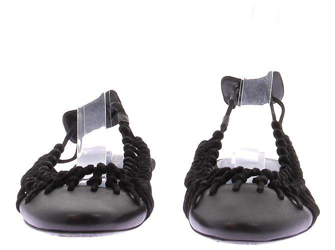 Lanvin Sandali neri intrecciati - vista 5