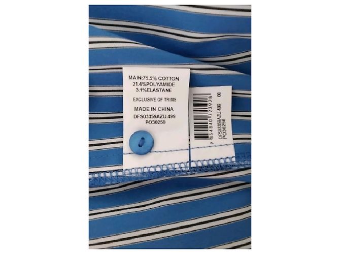 Autre Marque Camisa de algodón azul - vista 8