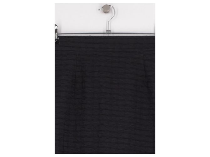 Autre Marque Falda larga negra USISI SISTER de algodón textura gofre - vista 3