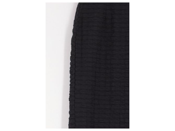 Autre Marque Falda larga negra USISI SISTER de algodón textura gofre - vista 4