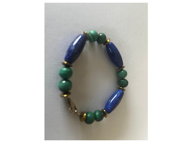 Autre Marque Bracciale in perle Lapis Lazuli e Malachite - vista 2