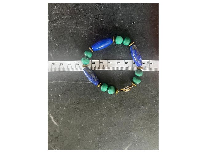 Autre Marque Bracciale in perle Lapis Lazuli e Malachite - vista 4